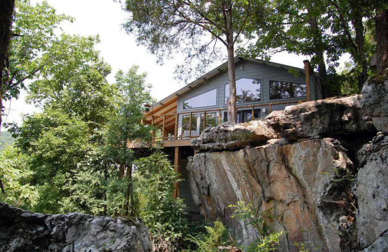 Cabin exterior at Beaver Lakefront Cabins.