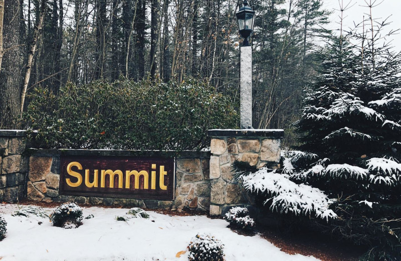 Welcome sign at Summit Resort.