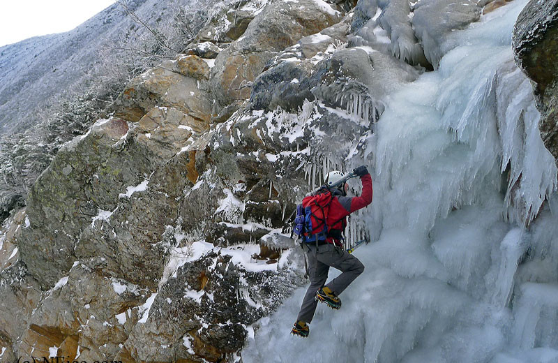 Ice climbing near Royalty Inn.