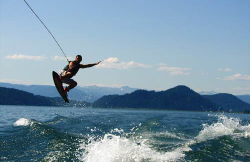 Wake boarding at The Lodge at Sandpoint.