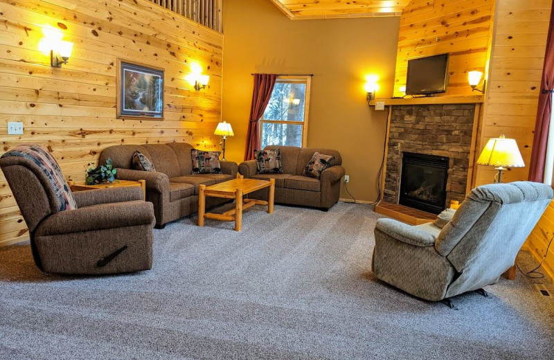 Cabin living room at Pehrson Lodge Resort.