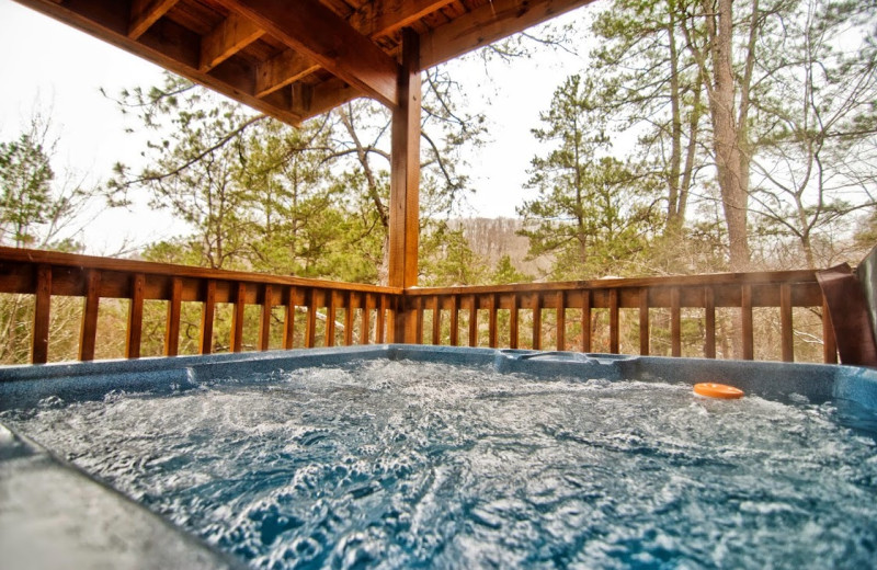 Cabin jacuzzi at Accommodations by Parkside Resort.