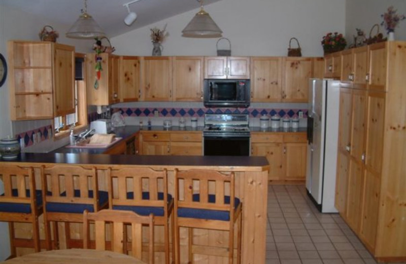 Vacation home kitchen at Three Rivers Resort.
