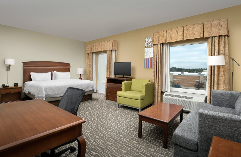 Guest room at Hampton Inn