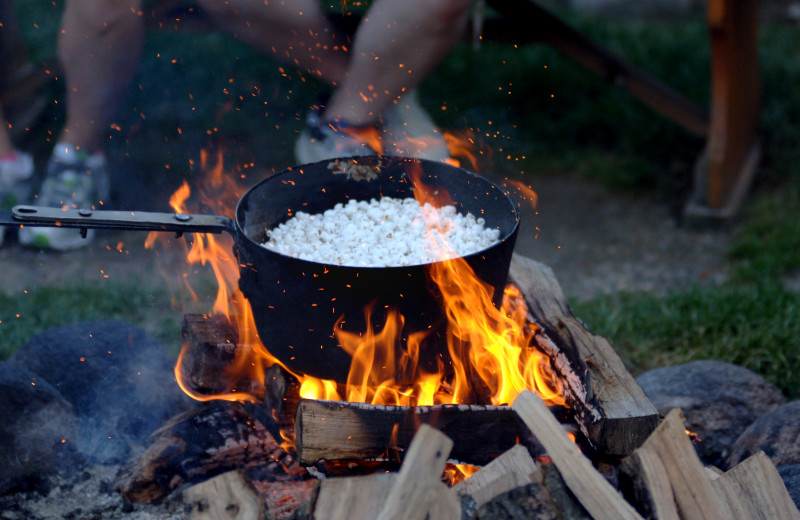 Kettle Corn activity at Half Moon Trail Resort, in Park Rapids, MN