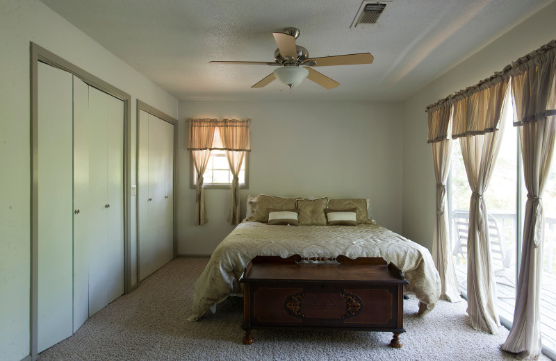 Cabin bedroom at Brady Mountain Resort & Marina.