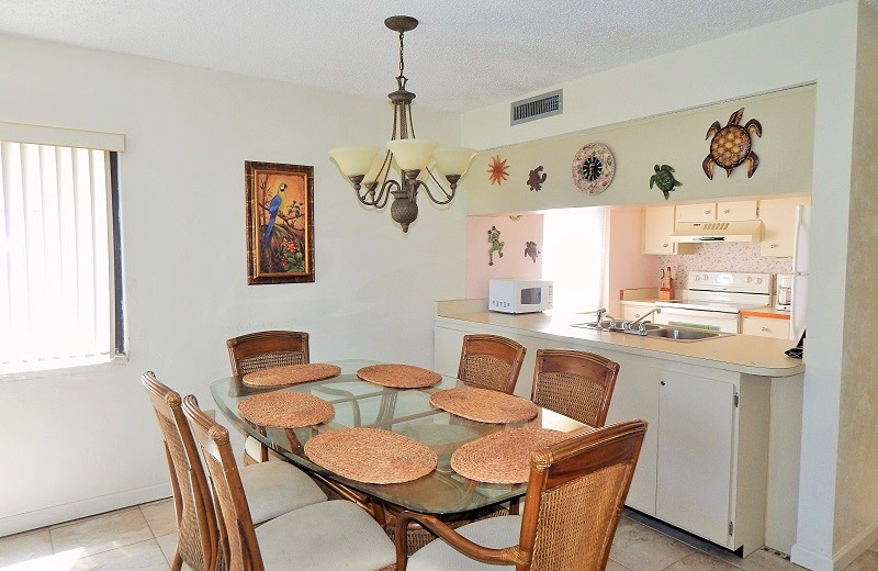 Rental kitchen at Family Sun Vacation Rentals.