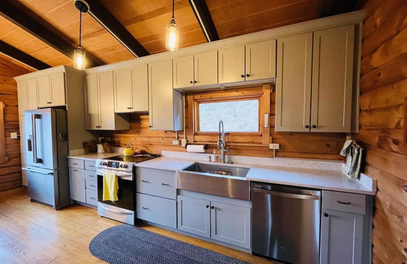 Rental kitchen at Berkeley Springs Cottage Rentals.