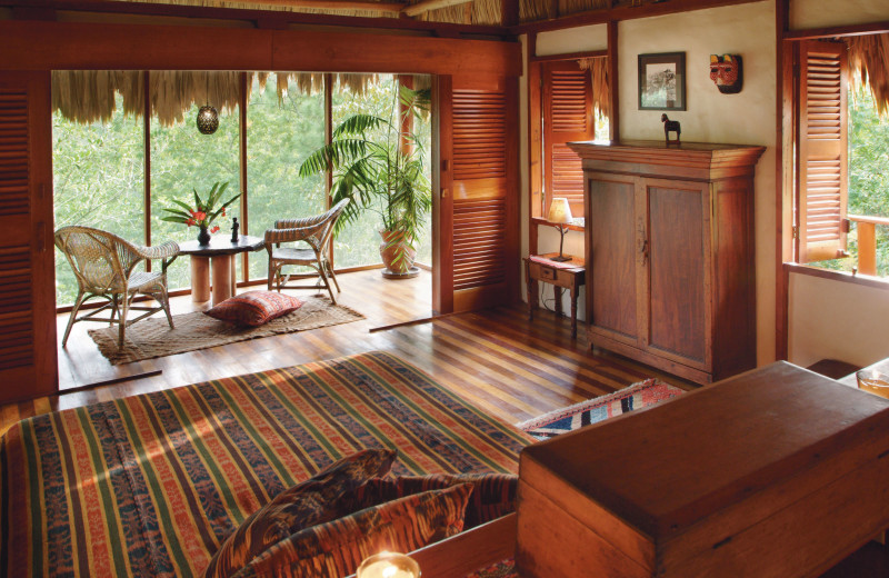 Guest room at Blancaneaux Lodge.