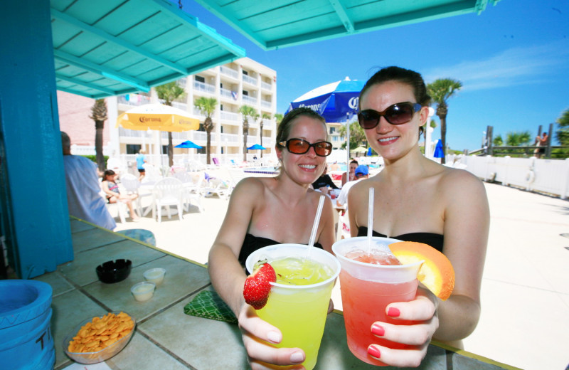 Drinks by the pool at Holiday Isle Oceanfront Resort.