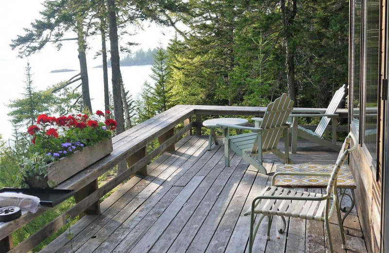 Rental balcony at Acadia Cottage Rentals.