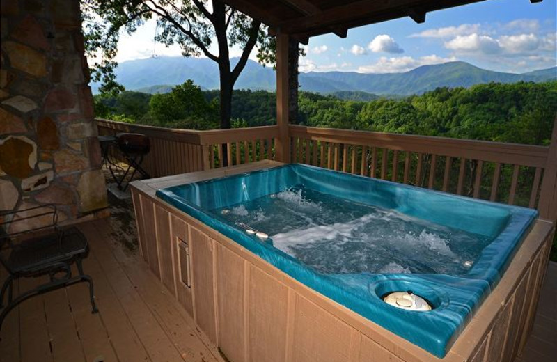 Rental hot tub at Chalet Village.