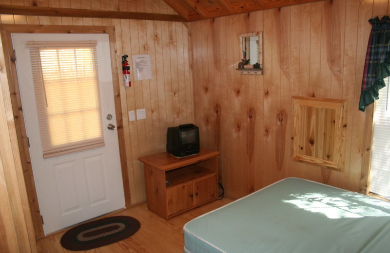 Cabin interior at Hemlock Campground & Cottages.