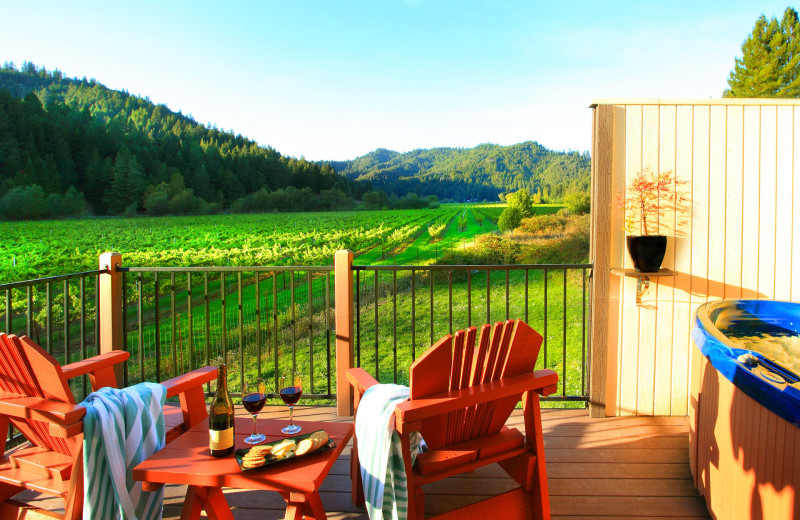 Guest balcony at West Sonoma Inn and Spa.