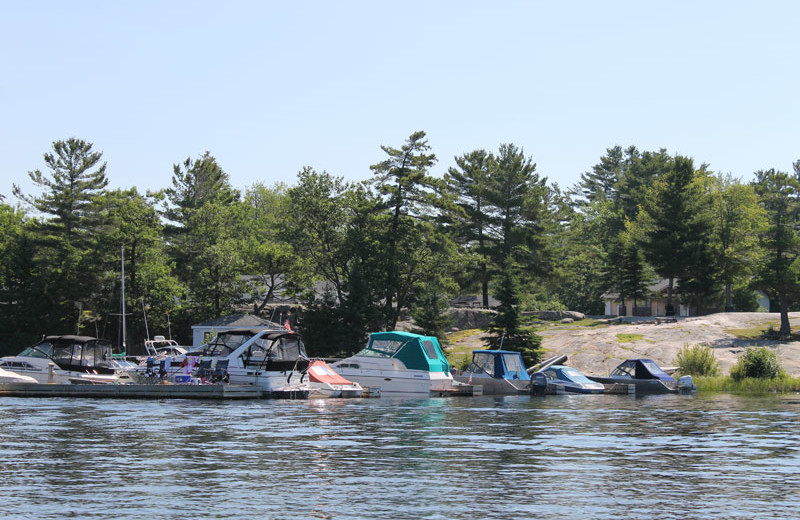 Beach view at Hall's Housekeeping Cottages.