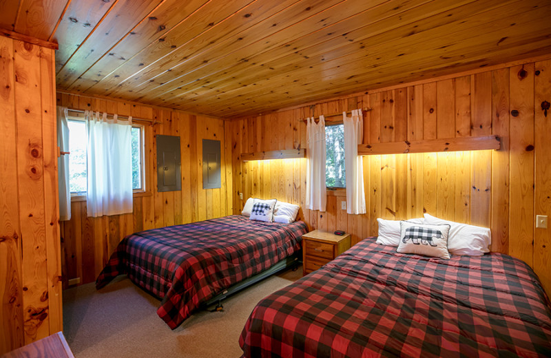 Guest bedroom at Gunflint Lodge.