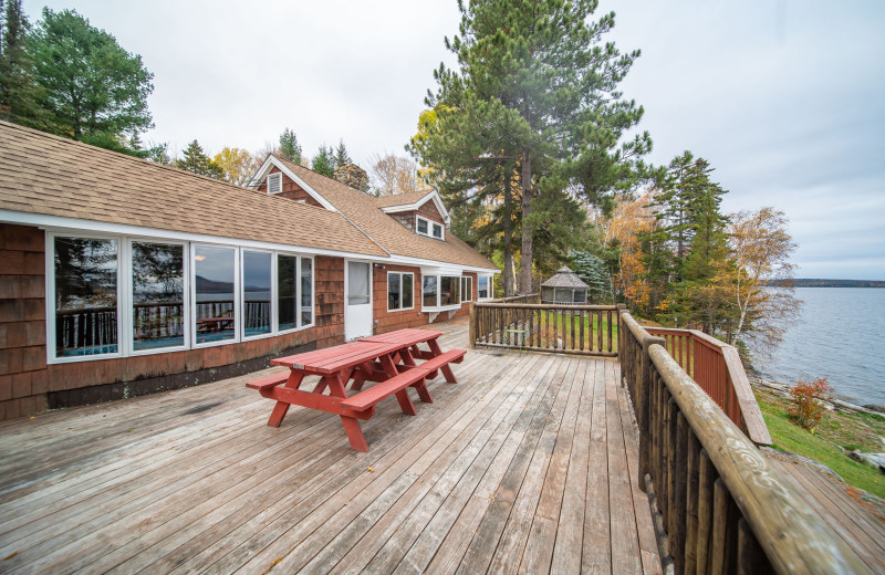 Cabin deck at The Birches Resort.