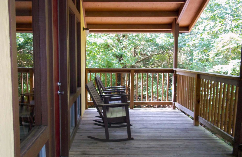 Cabin deck at Golden Arrow Resort.