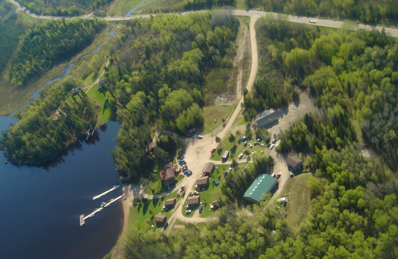 Aerial view of Trails End Resort.