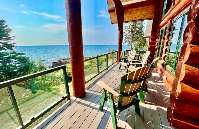 Cabin deck at Temperance Landing on Lake Superior.