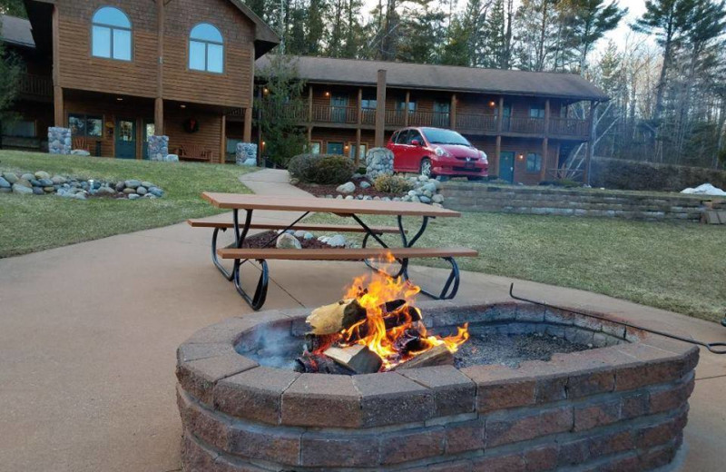 Fire pit at Northwoods Lodge.