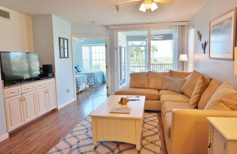 Rental living room at Palm Island Resort.