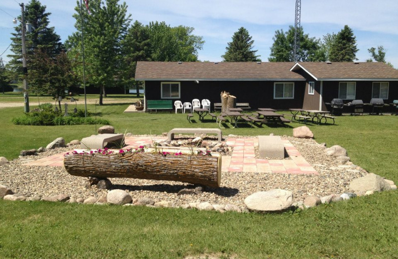 Fire pit and recreation center at Weslake Resort.