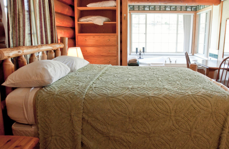 Cabin bedroom at High Country Guest Ranch.