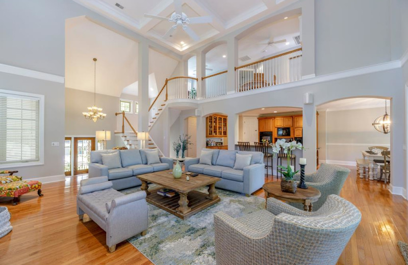 Rental living room at Beachside Getaway.