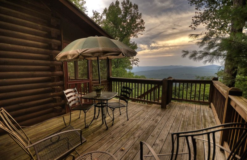 Rental deck view at Blue Sky Cabin Rentals.