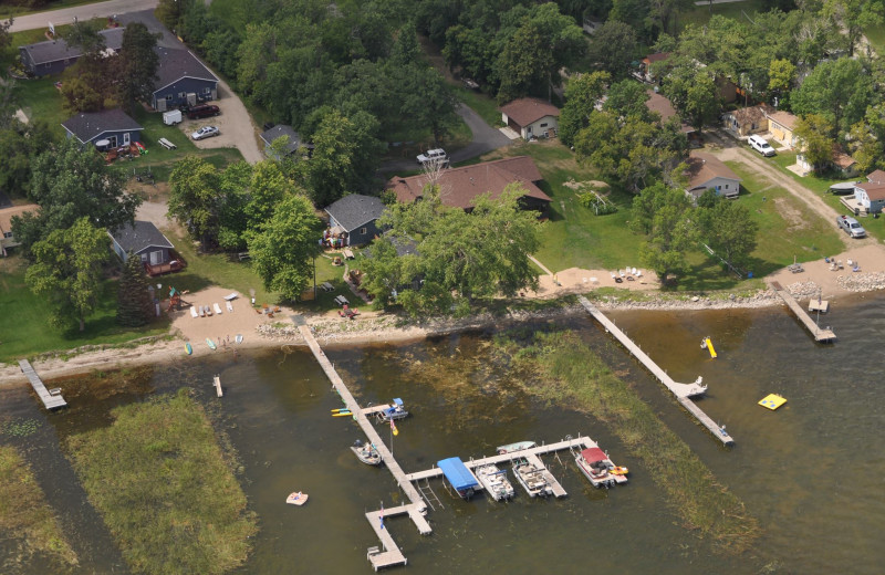 Aerial view of Elm Haven Resort.