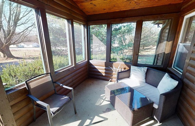 Cabin porch at 1st Choice Cabin Rentals.