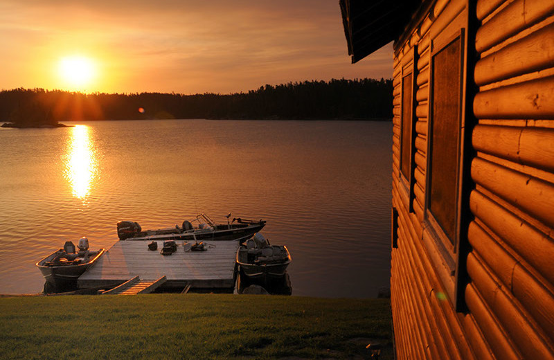 Lake sunset at Rough Rock Lodge.