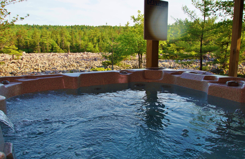 Hot tub at Pocono Mountain Rentals.