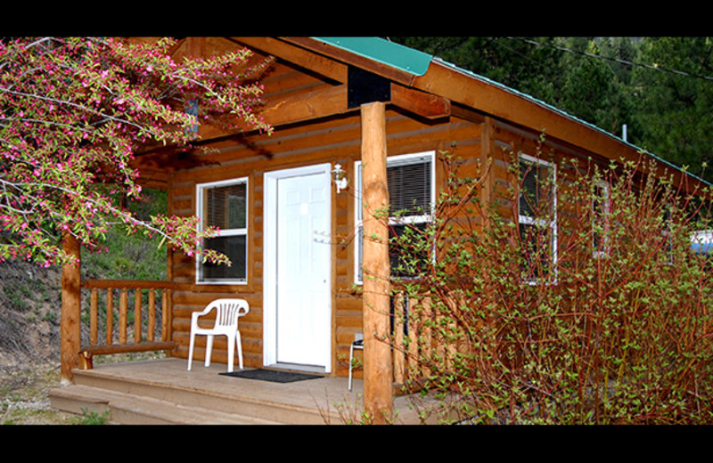 Cabin exterior at Sourdough Lodge.