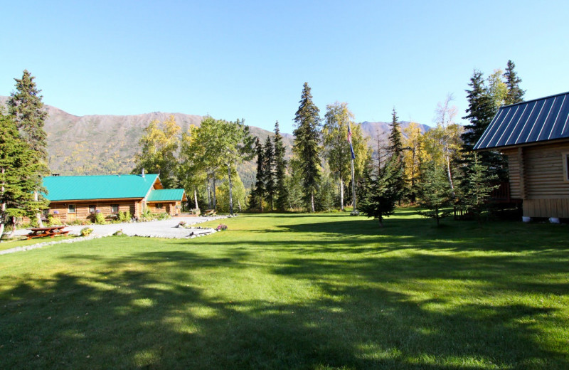 Exterior view of grounds Alaska Heavenly Lodge.