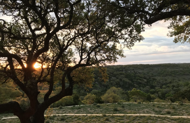 Sunset at Walnut Canyon Cabins.