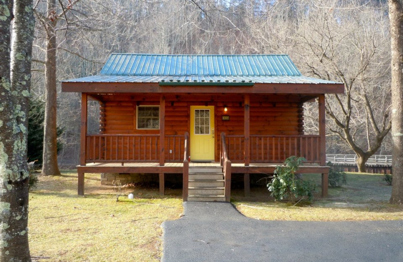 Great Escape cabin exterior at New River Trail Cabins.