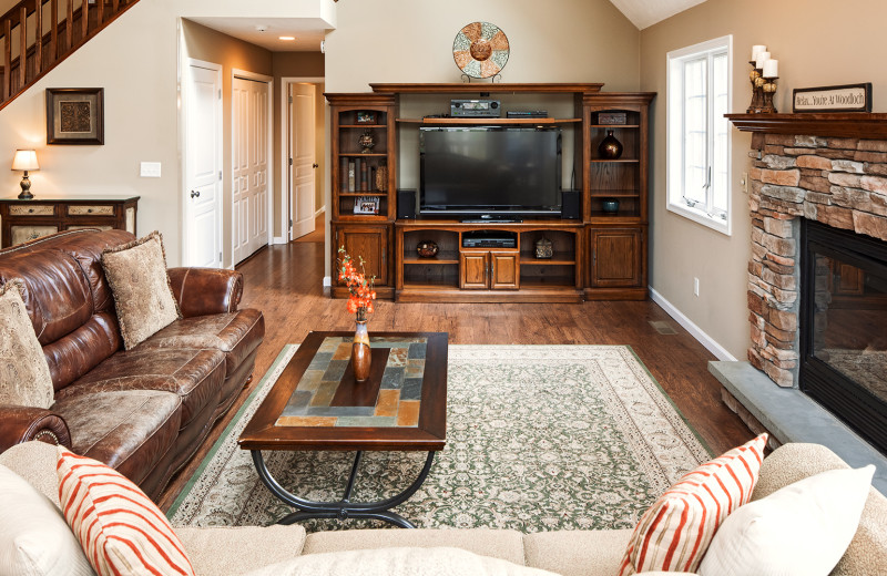 Living room at Woodloch Lake Estates and Southwoods Vacation Homes.