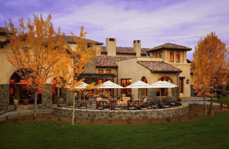 Patio at he Fairmont Sonoma Mission Inn & Spa.