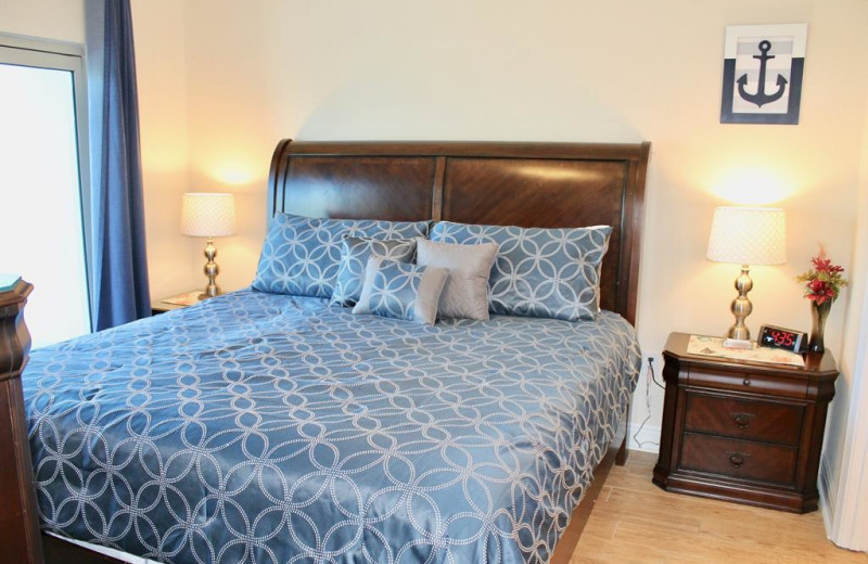 Rental bedroom at Beachball Properties.