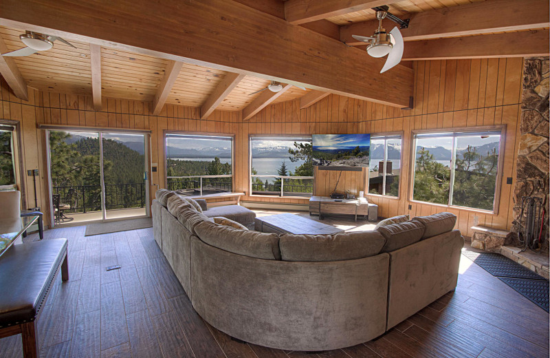 Rental living room at Lake Tahoe Accommodations.