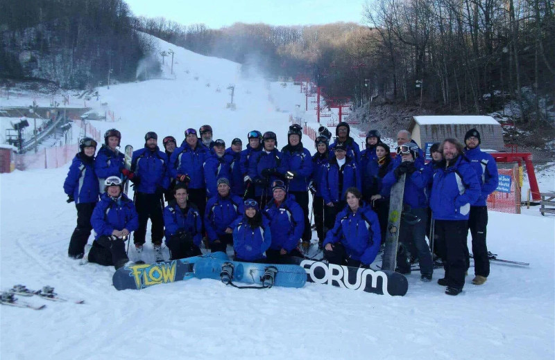 Skiing near Elk Springs Resort.