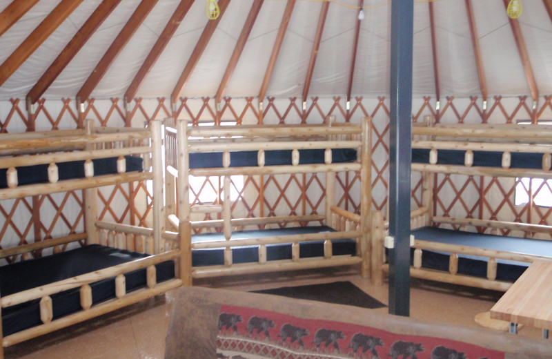 Yurt bunk beds at Inn on Lac Labelle.
