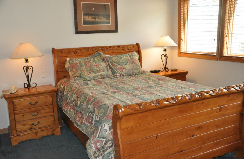 Vacation rental bedroom at SilverStar Luxury Properties.