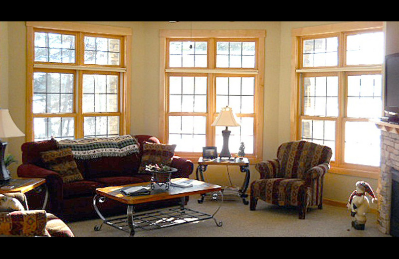 Condo living room at Northernaire Resort.