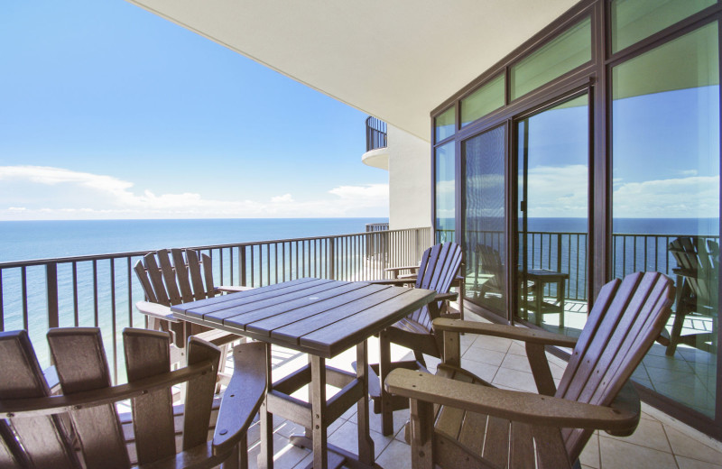 Rental balcony at Gulf Coast Beach Getaways.