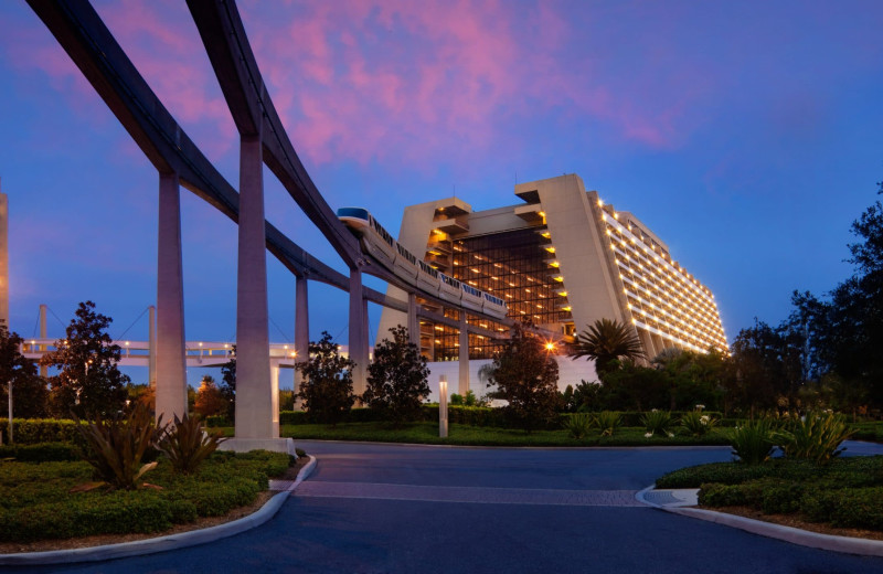 Exterior view of Disney's Contemporary Resort.