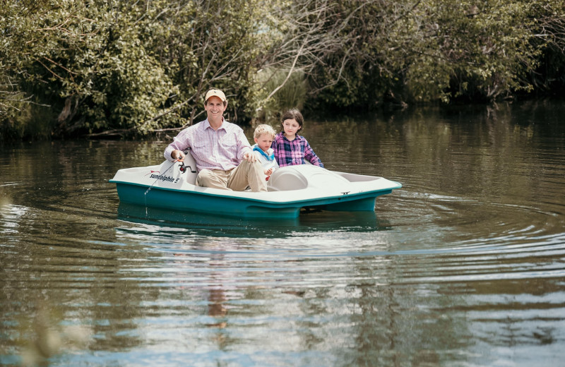 Paddle boating at C Lazy U Ranch.