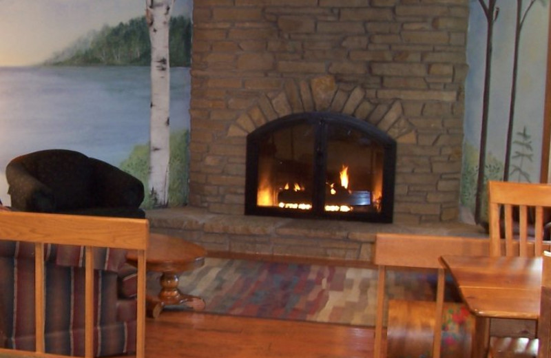 Lobby Fireplace at Open Hearth Lodge